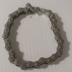 🔥🔥🔥Tommy Hilfiger Heavy Bike Chain Bracelet 8" Stainless Steel And Nylon